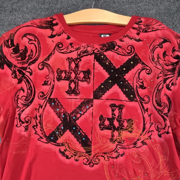 Authentic Tradition Men's Graphic Tee Red XL Short Sleeve Crew Neck Cotton - Picture 3 of 12